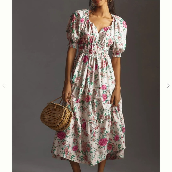 NWT ANTHROPOLOGIE The Somerset Maxi Dress: Puff-Sleeve Edition - Picture 1 of 3